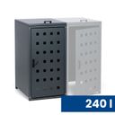 Prístrešok na popolnicu do objemu 240 l, 123,5 x 67 x 77,3 cm, prístavný, sivá
