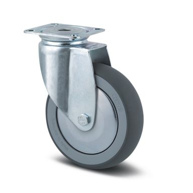 Přístrojové kolo TENTE šedé 125 mm, otočné s krytem