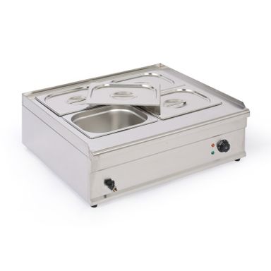 Profesionální vodní lázeň 4× GN 1/2, nerez, 1500 W