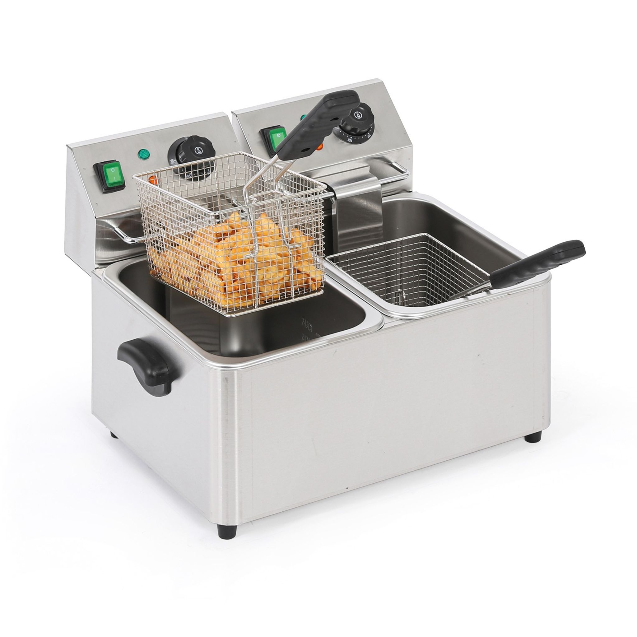 Profesjonalna frytownica elektryczna 2×4L, 2×2000W