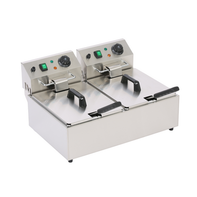 Professionelle Elektrofritteuse 2×6 Liter, 2×2500 W