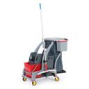 Profi-Reinigungswagen mit Eimern und Beutelhalterung, 810 x 970 x 1030 mm