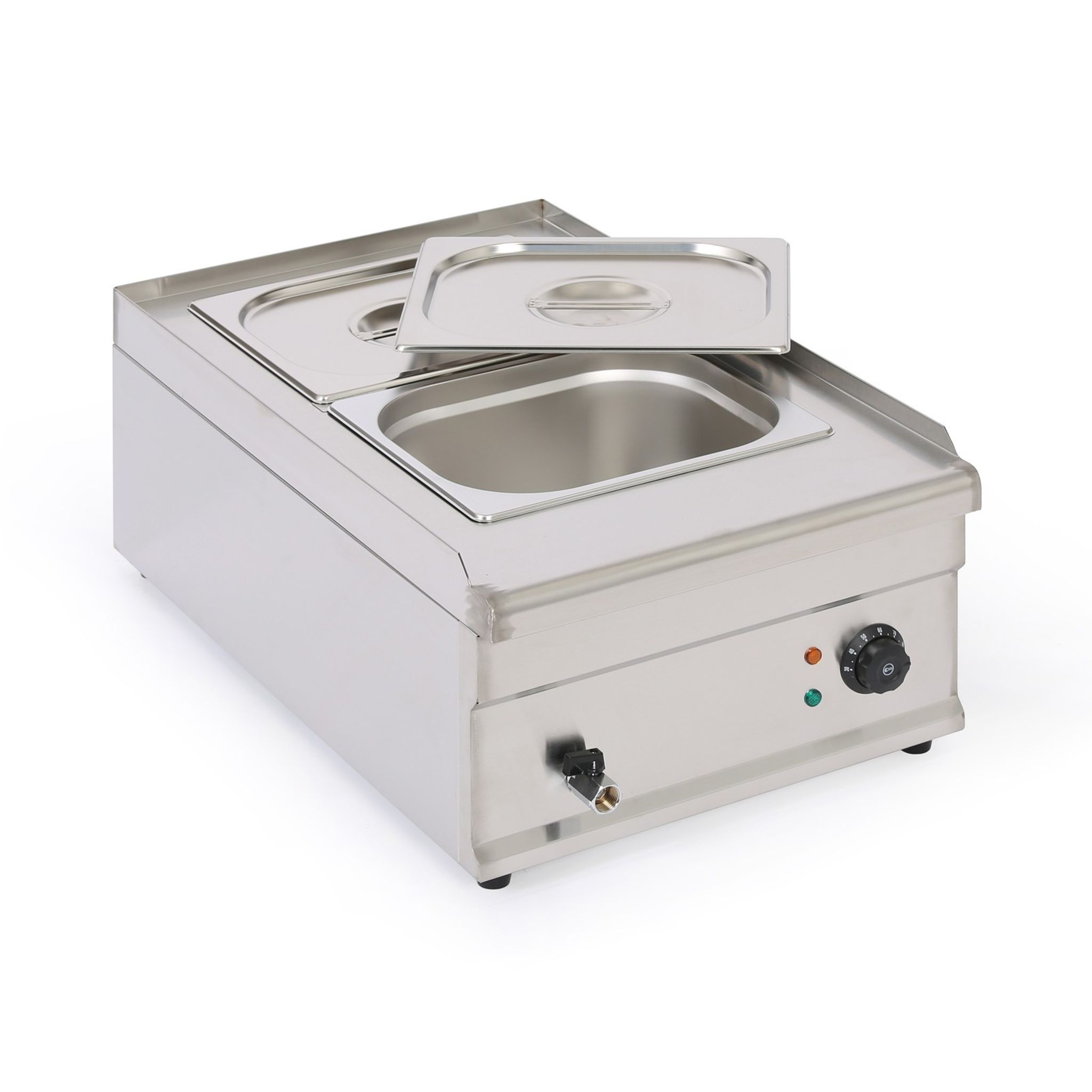 Profi-Wasserbad 2× GN 1/2, Edelstahl, 1500 W Profi-Wasserbad 2× GN 1/2, Edelstahl, 1500 W