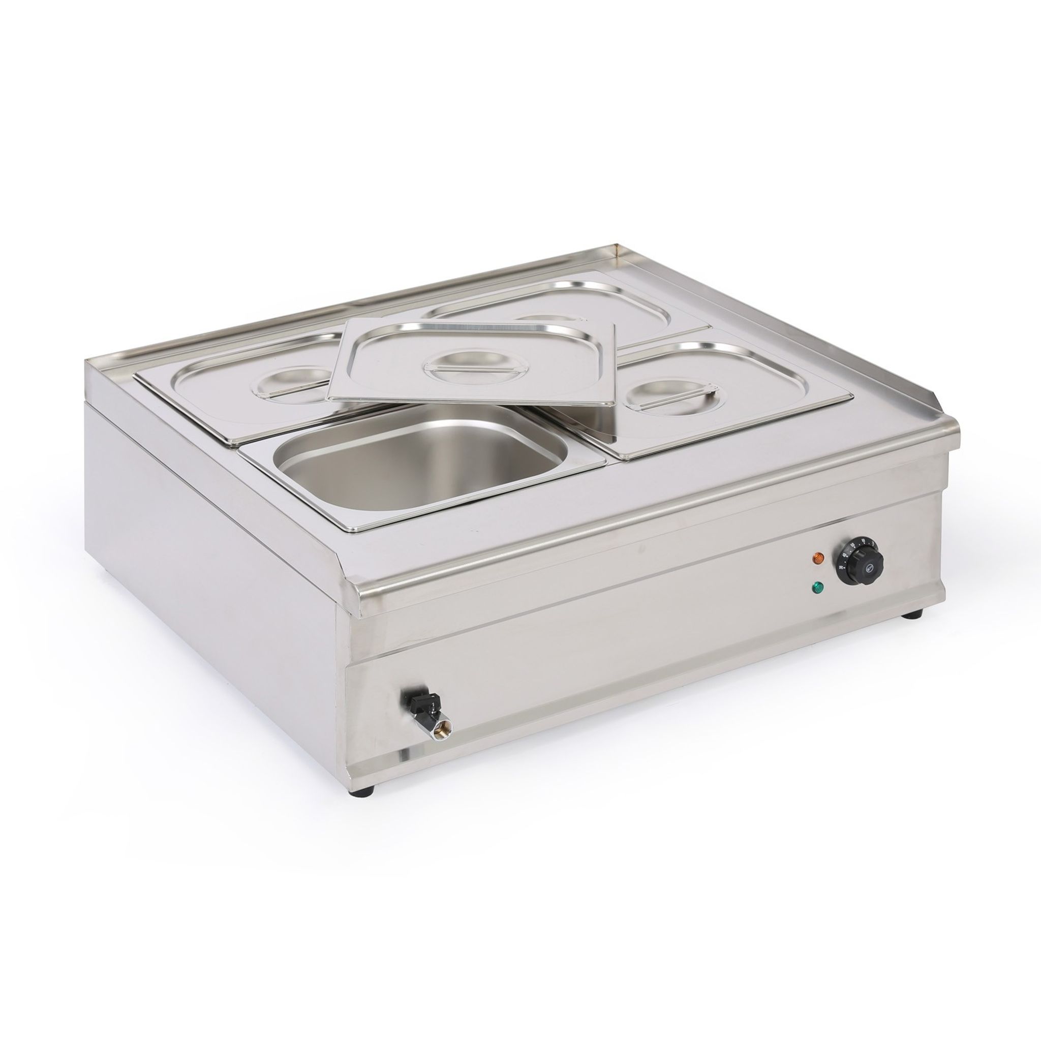 Profi-Wasserbad 4× GN 1/2, Edelstahl, 1500 W