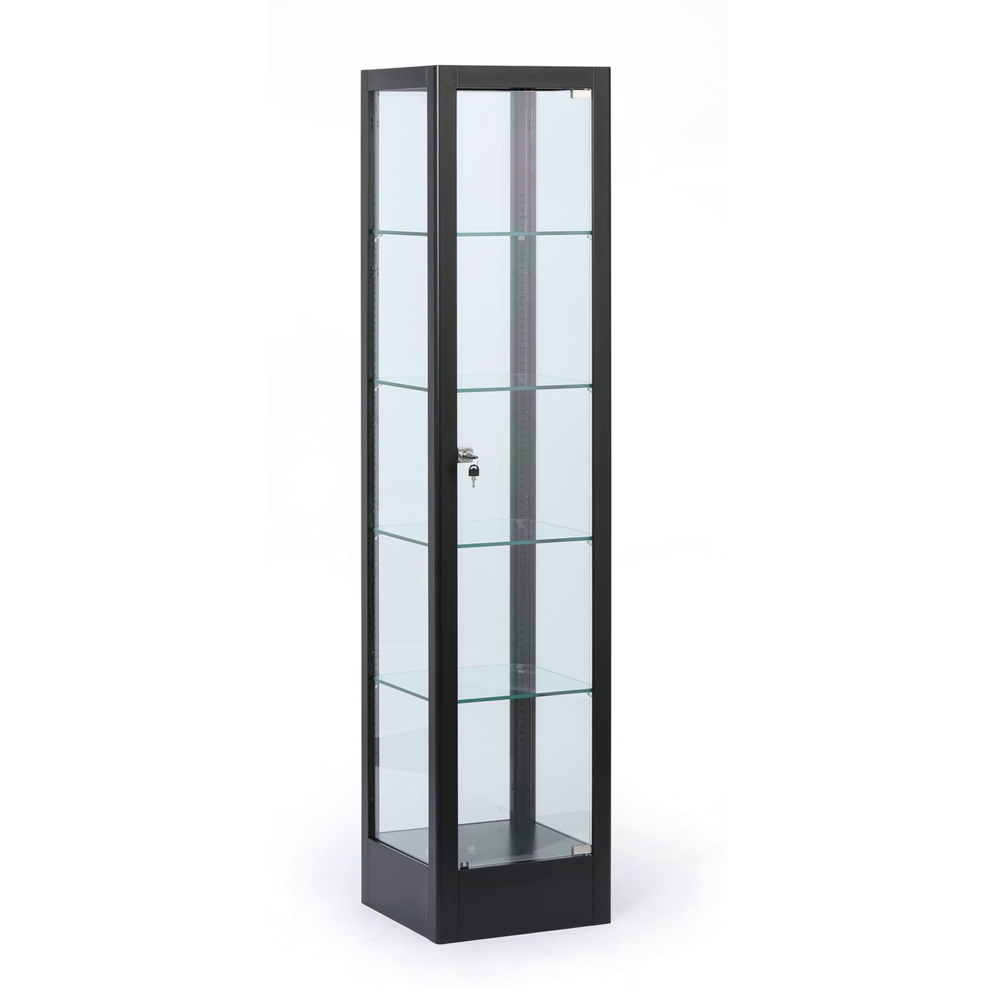 Prosklená vitrína, 1800 x 400 x 400 mm, černá