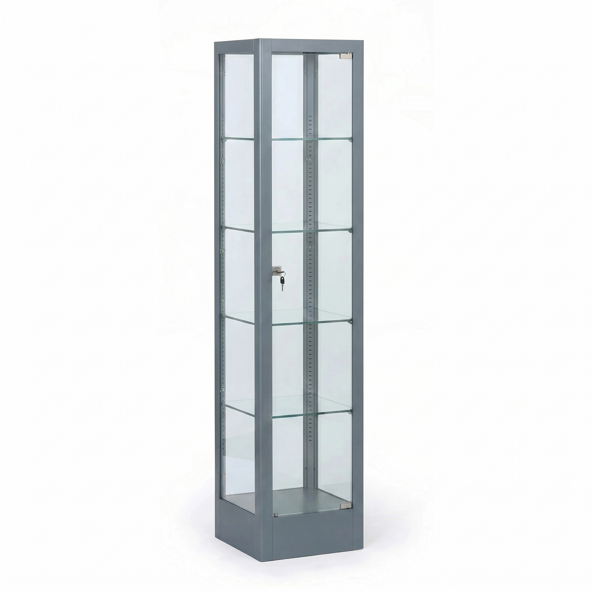 Prosklená vitrína, 1800 x 400 x 400 mm, šedá