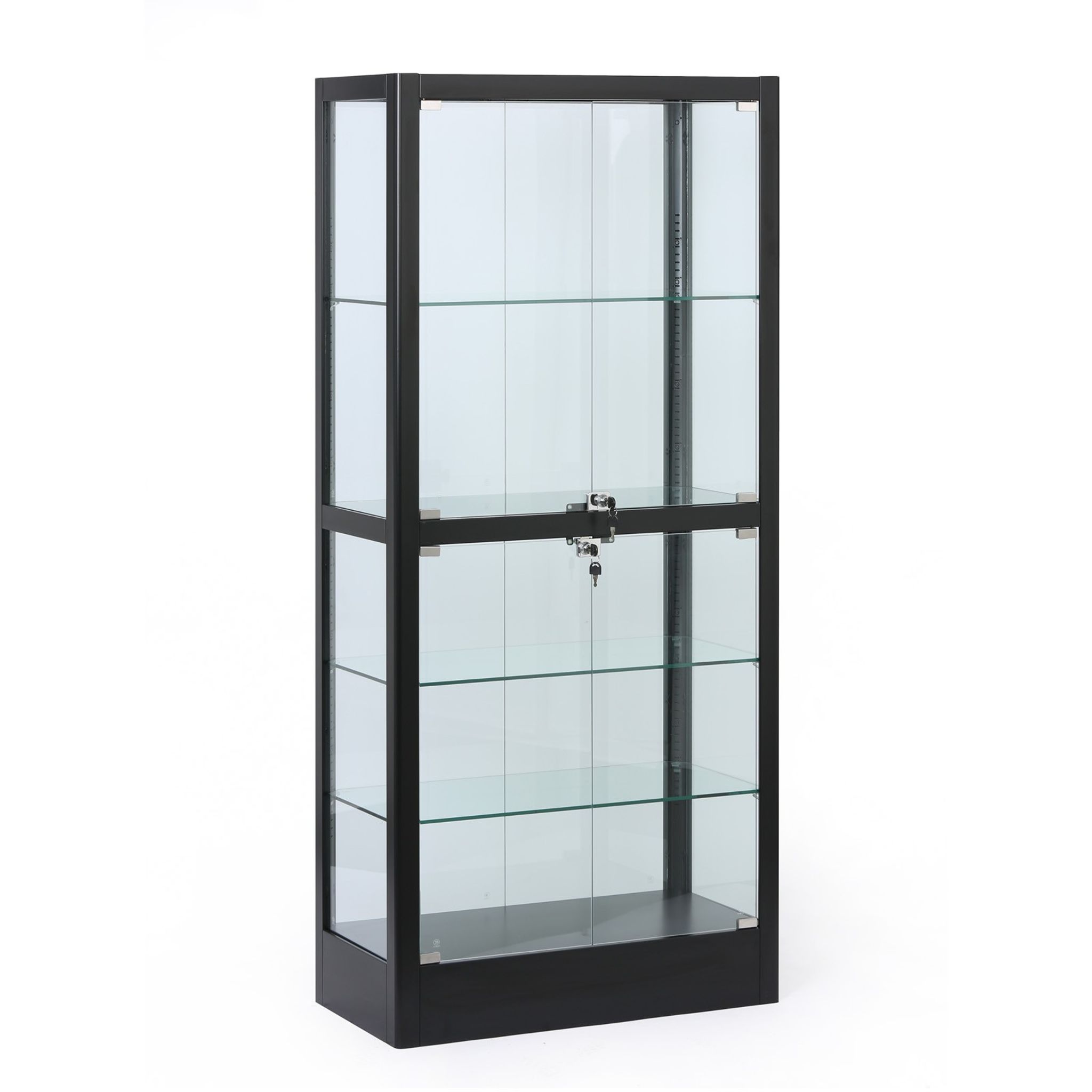 Prosklená vitrína, 1800 x 800 x 400 mm, černá