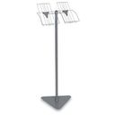 Prospektständer 2xA4, Drahttasche, grau-silber