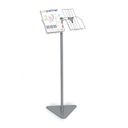 Prospektständer 2xA4, Drahttasche, grau-silber
