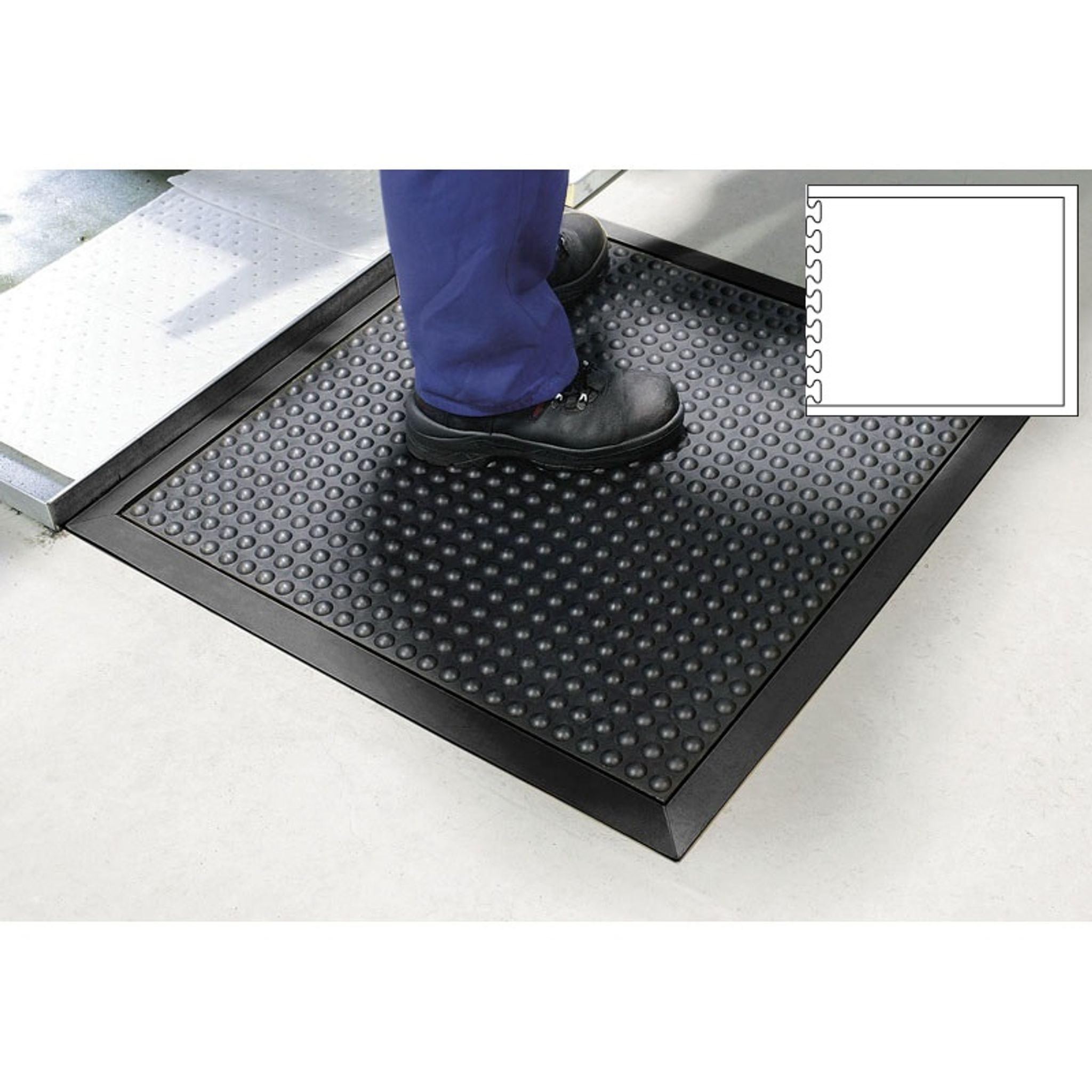 Protiúnavová bublinková rohož, puzzle boční díl, 80 x 80 cm, černá