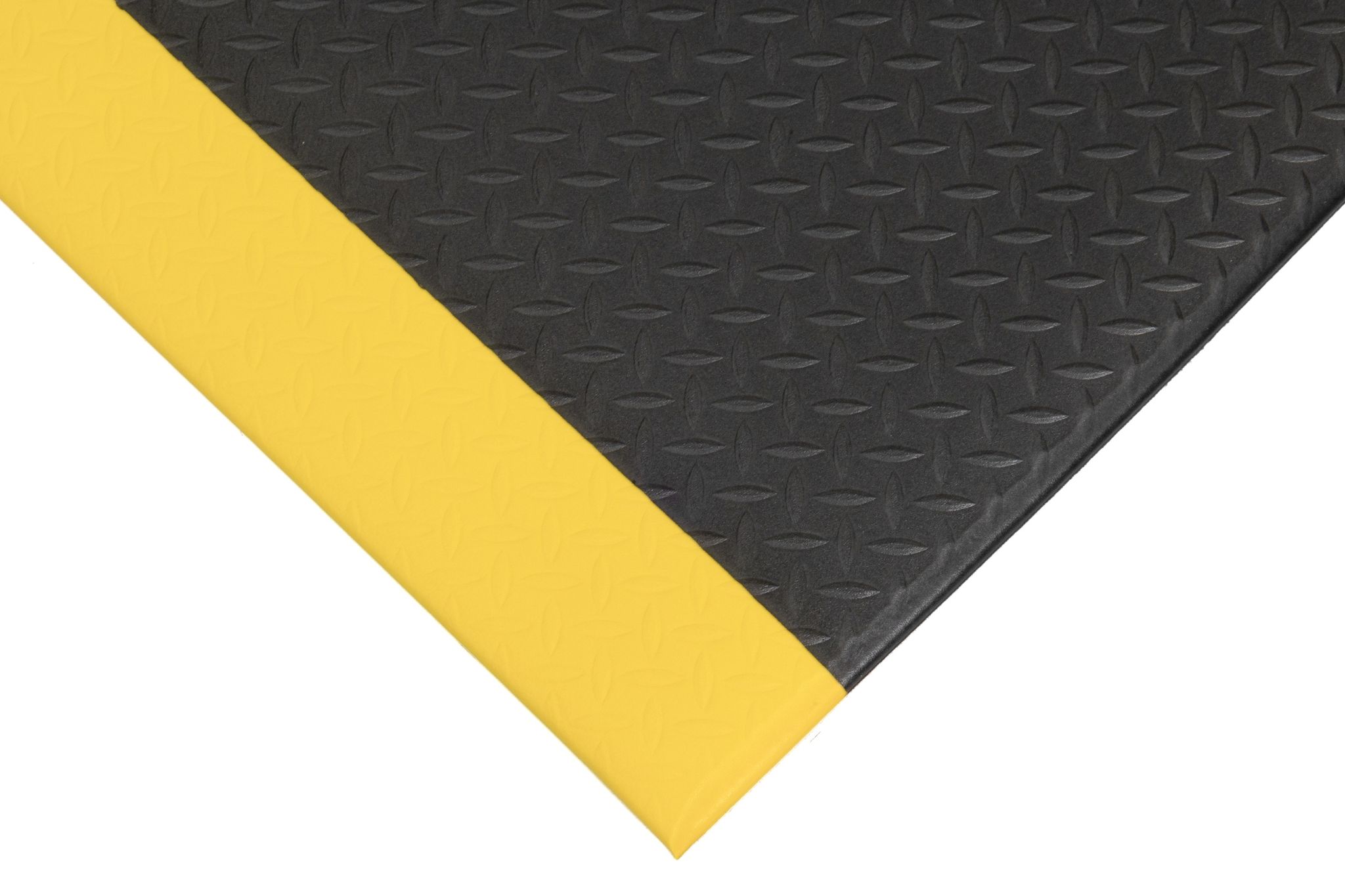 Protiúnavová rohož s diamantovým vzorem, PVC, 90 x 150 cm, černá / žlutá