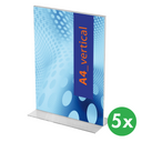 Pultständer aus Plexiglas, Typ T, A4 im Hochformat, Packung 5 Stk