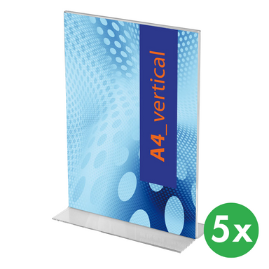 Pultständer aus Plexiglas, Typ T, A4 im Hochformat, Packung 5 Stk