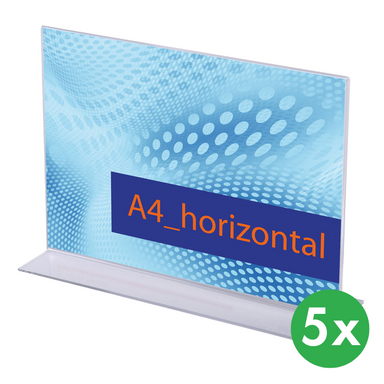 Pultständer aus Plexiglas, Typ T, A4 im Querformat, Packung 5 Stk
