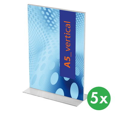Pultständer aus Plexiglas, Typ T, A5 im Hochformat, Packung 5 Stk