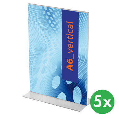 Pultständer aus Plexiglas, Typ T, A6 im Hochformat, Packung 5 Stk