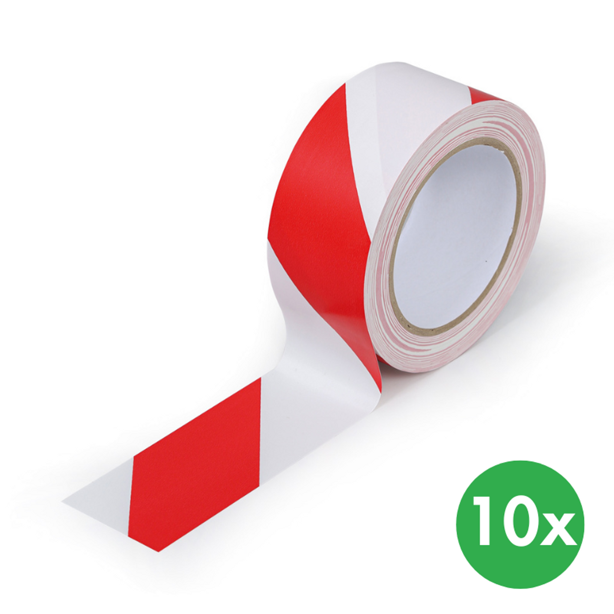 PVC výstražná páska 50 mm x 33 m, balení 10 ks, červeno-bílá