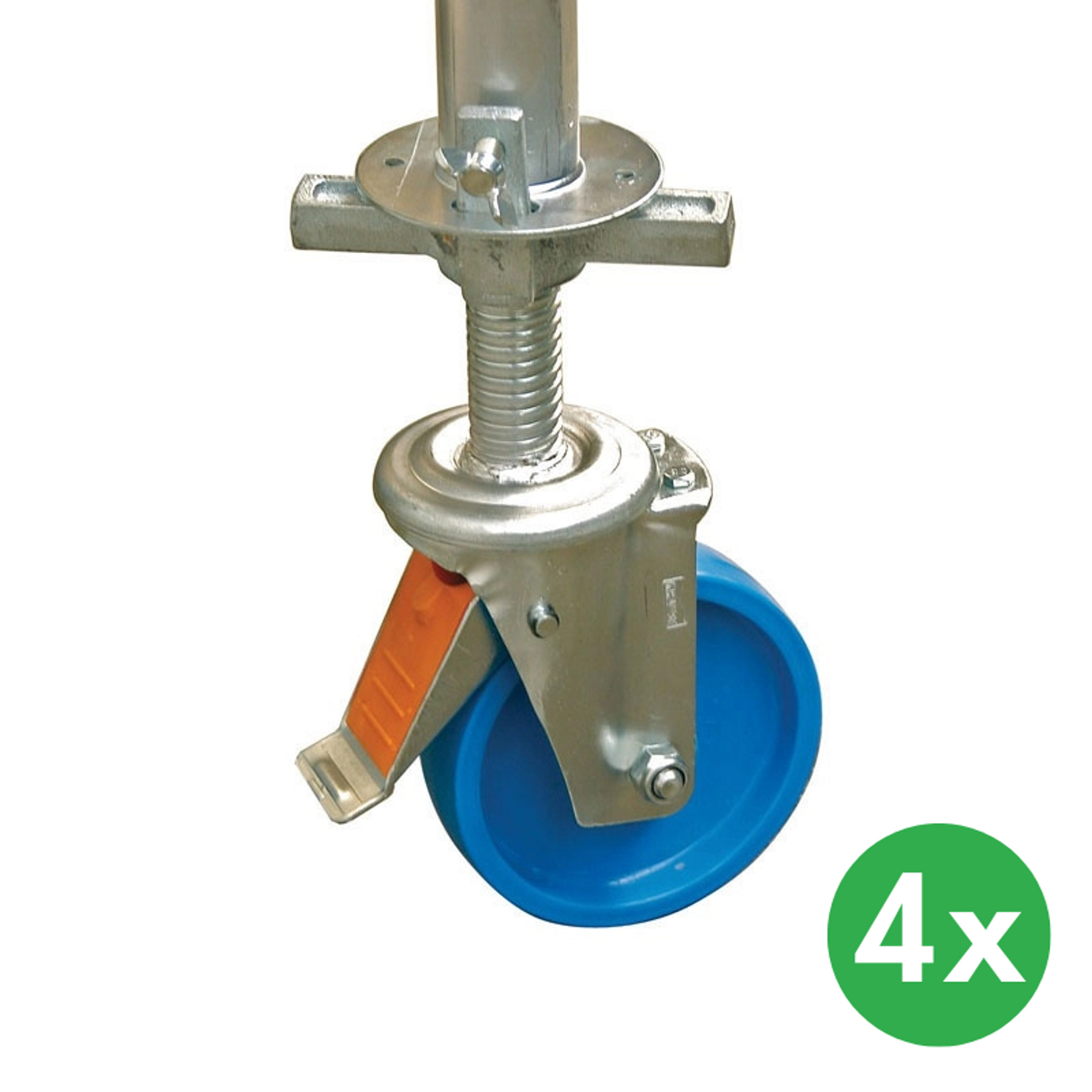 Radsatz 150 mm für Aluminiumgerüste, höhenverstellbar, (Satz 4 Stk.)