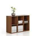 Regał FRAME, niski, 3 kolumny, 881 x 1299 x 450 mm, orzech