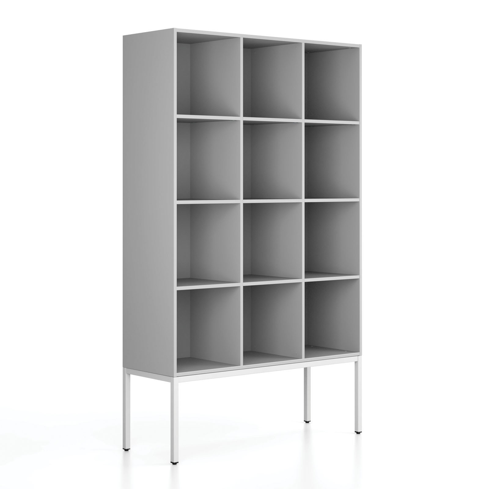 Fotografia produktu: Regál FRAME, s bielou podnožou, 1299 x 450 x 2185 mm, sivá