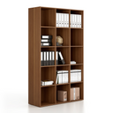 Regál FRAME, vysoká, 3 sloupce, 2162 x 1299 x 450 mm, ořech