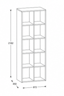 Regál FRAME, vysoký, 2 sloupce, 2162 x 872 x 450 mm, bříza