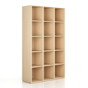 Regál FRAME, vysoký, 3 sloupce, 2162 x 1299 x 450 mm, bříza
