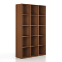 Regál FRAME, vysoký, 3 sloupce, 2162 x 1299 x 450 mm, ořech