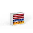 Regál s plastovými boxmi BASIC so zadnou stenou - 800 x 400 x 920 mm, 24xA, 6xB, 4xC