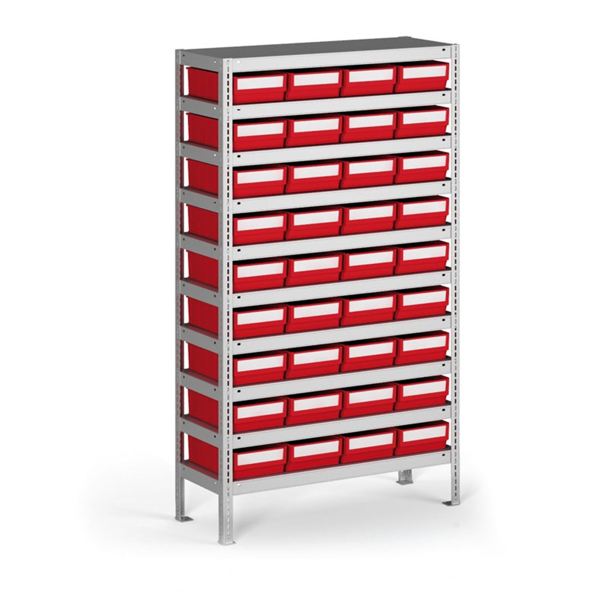 Regál s plastovými boxmi ShelfBox, 1600 x 800 x 300 mm, 36x box D