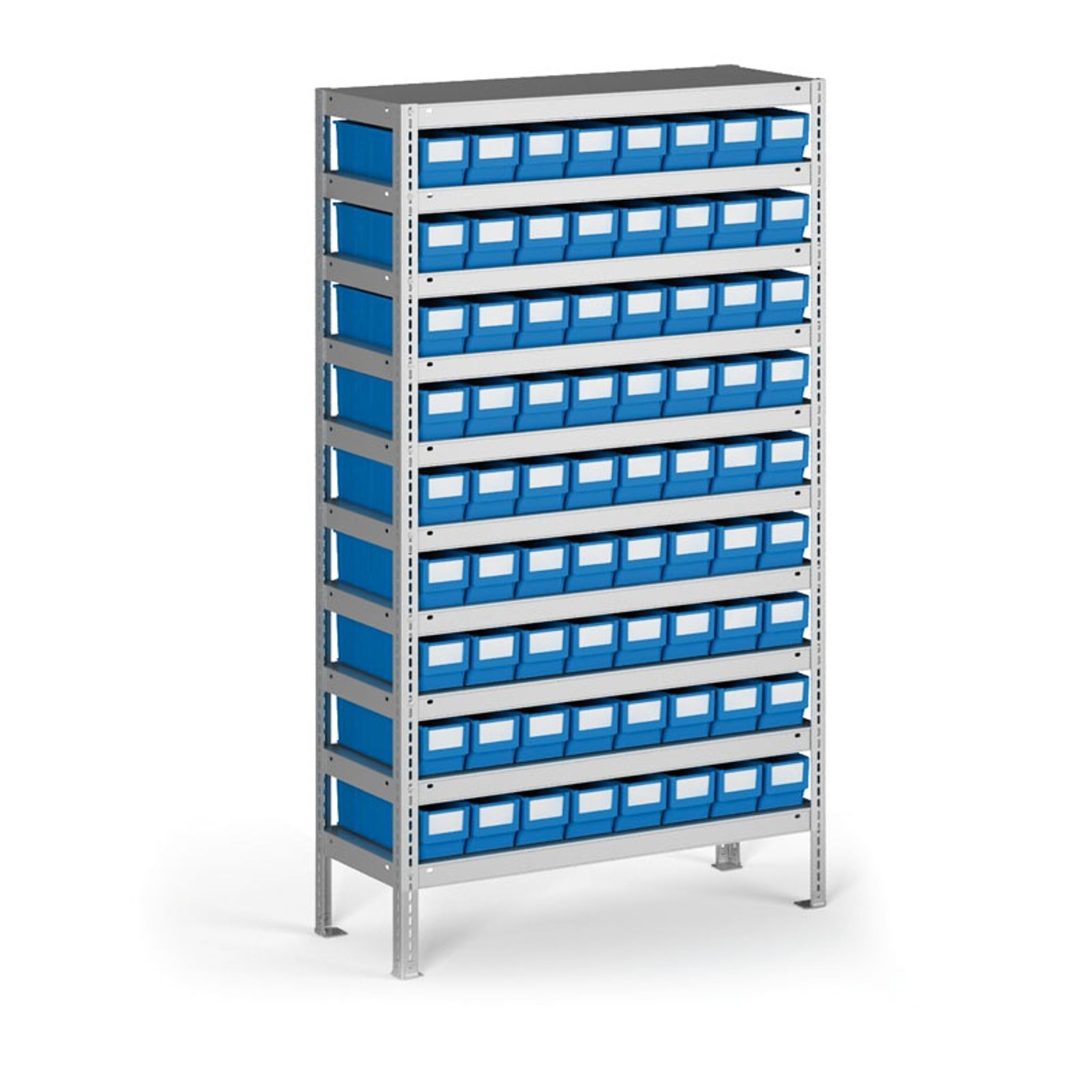 Regál s plastovými boxmi ShelfBox, 1600 x 800 x 300 mm, 72x box A