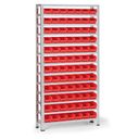 Regál s plastovými boxy BASIC, 1730 x 850 x 300 mm, 84x box A