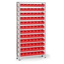 Regál s plastovými boxy BASIC - 84x box A
