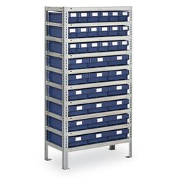 Regál s plastovými boxy MAX - 1600 x 500 x 800 mm, 18x C, 18x F