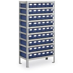Regál s plastovými boxy MAX - 1600 x 500 x 800 mm, 54x box C