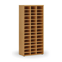 Regał sortujący PRIMO WOOD, 800 x 420 x 1781 mm, 45 przegród, buk
