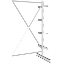 Regał wspornikowy, dwustronny, 535 kg, 2500 x 1330 x 1040 mm, dodatkowy