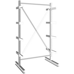 Regał wspornikowy, dwustronny, 535 kg, 2500 x 1330 x 1040 mm, podstawowy