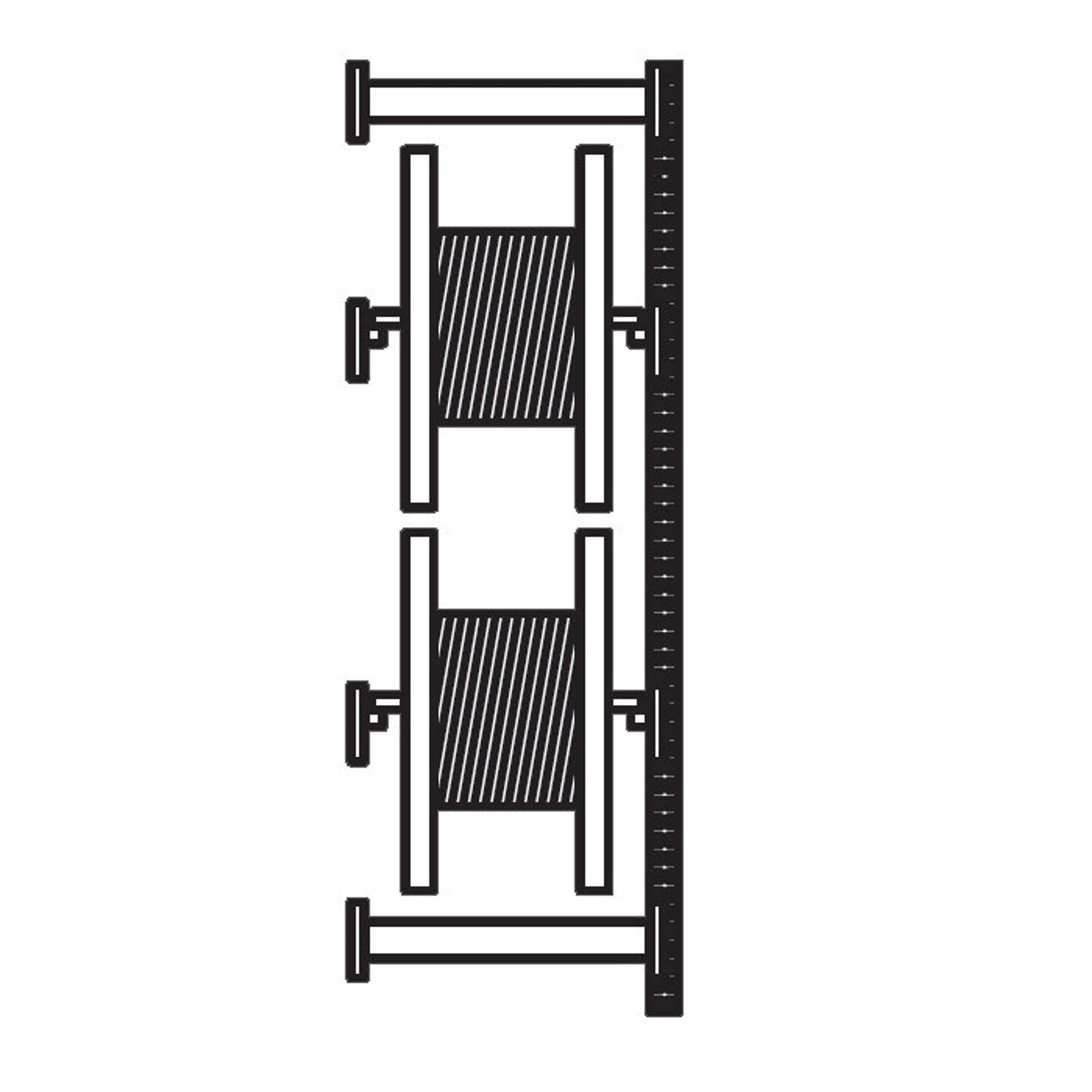 Regale für Kabeltrommeln, 3300 x 900 x 900 mm, Anbauregal