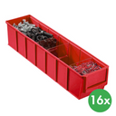 Regalkästen ShelfBox Typ B - 91 x 400 x 81 mm, 16 Stk., rot