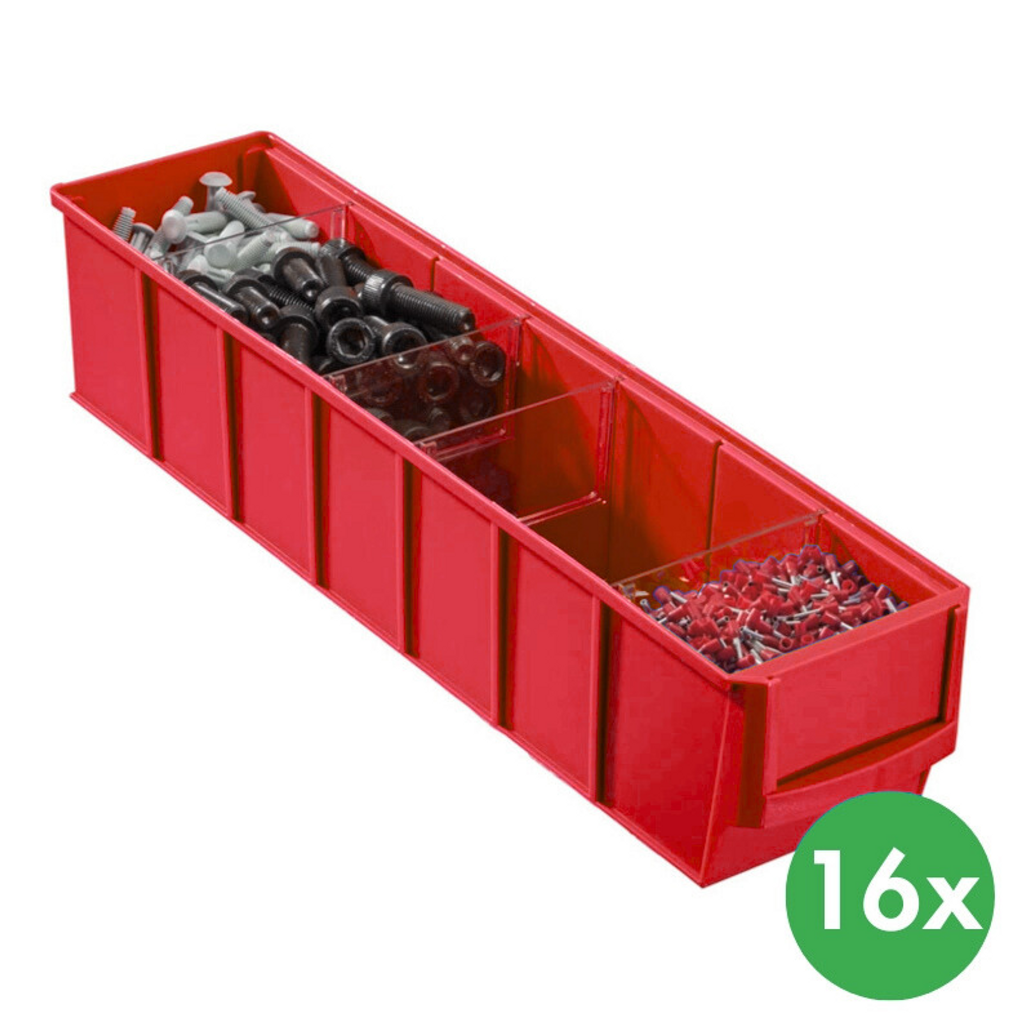 Regalkästen ShelfBox Typ B - 91 x 400 x 81 mm, 16 Stk., rot