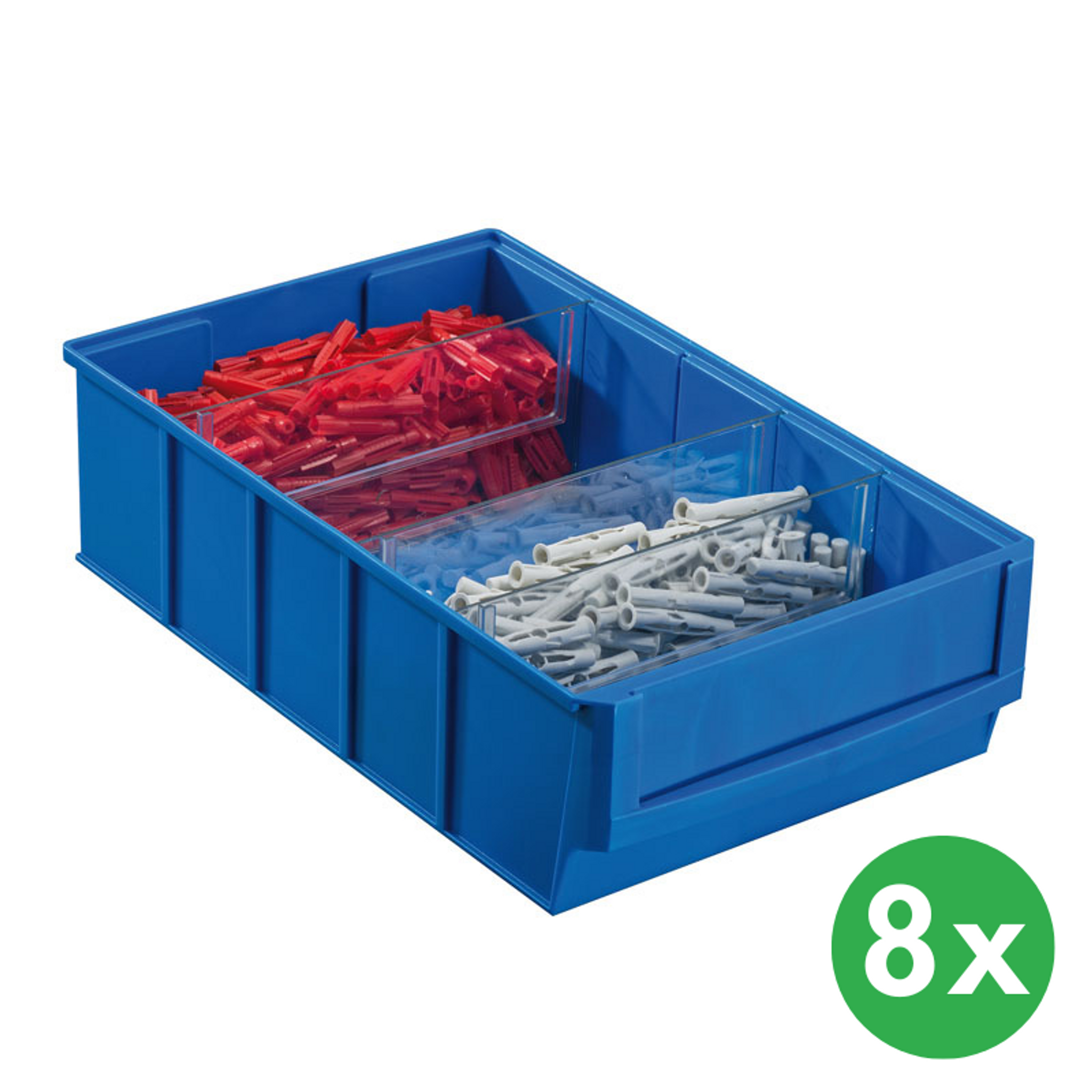 Regalkästen ShelfBox Typ D - 183 x 300 x 81 mm, 8 Stk., blau