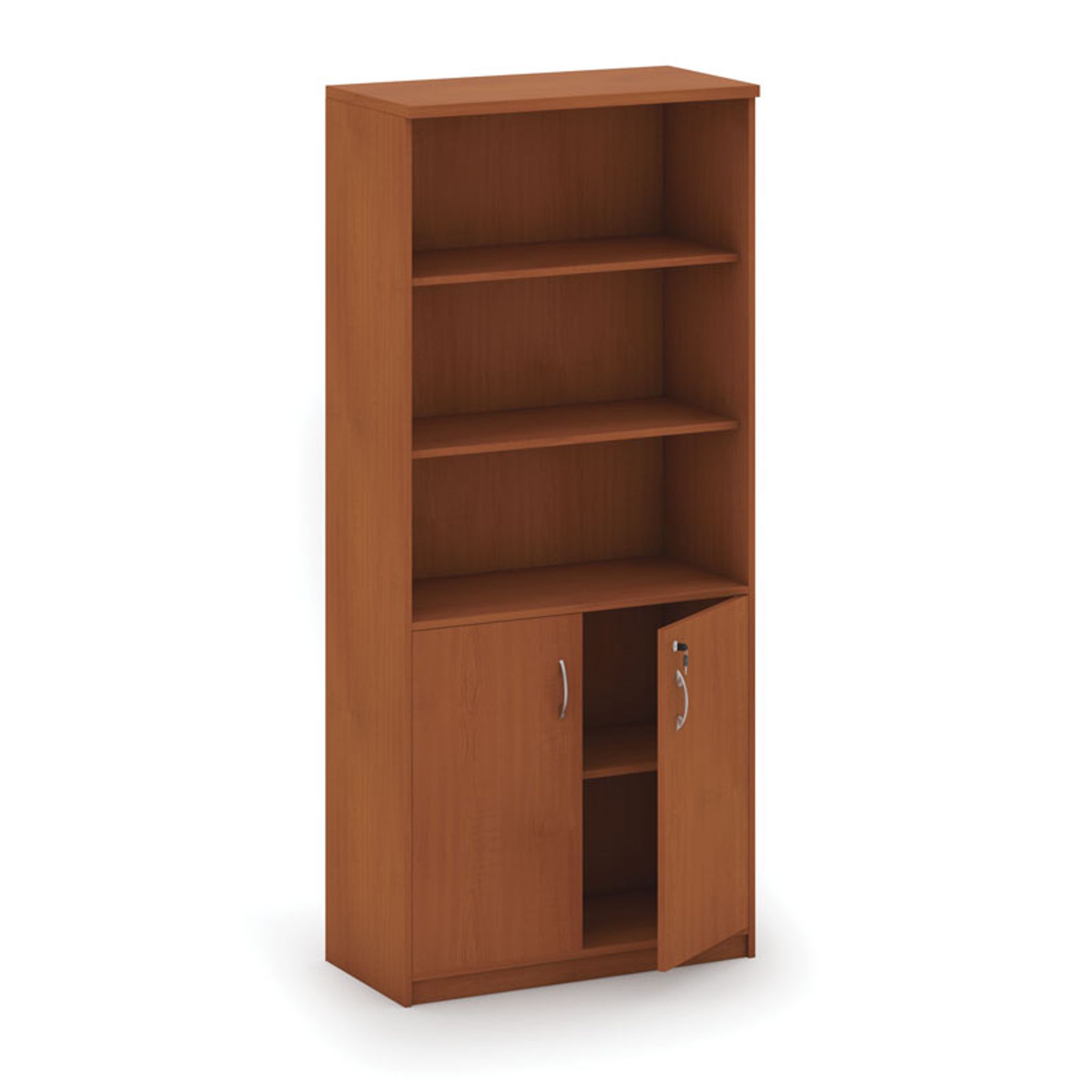 Regalschrank mit Türen MIRELLI, 2-türig, 800 x 400 x 1800 mm, Kirschbaum