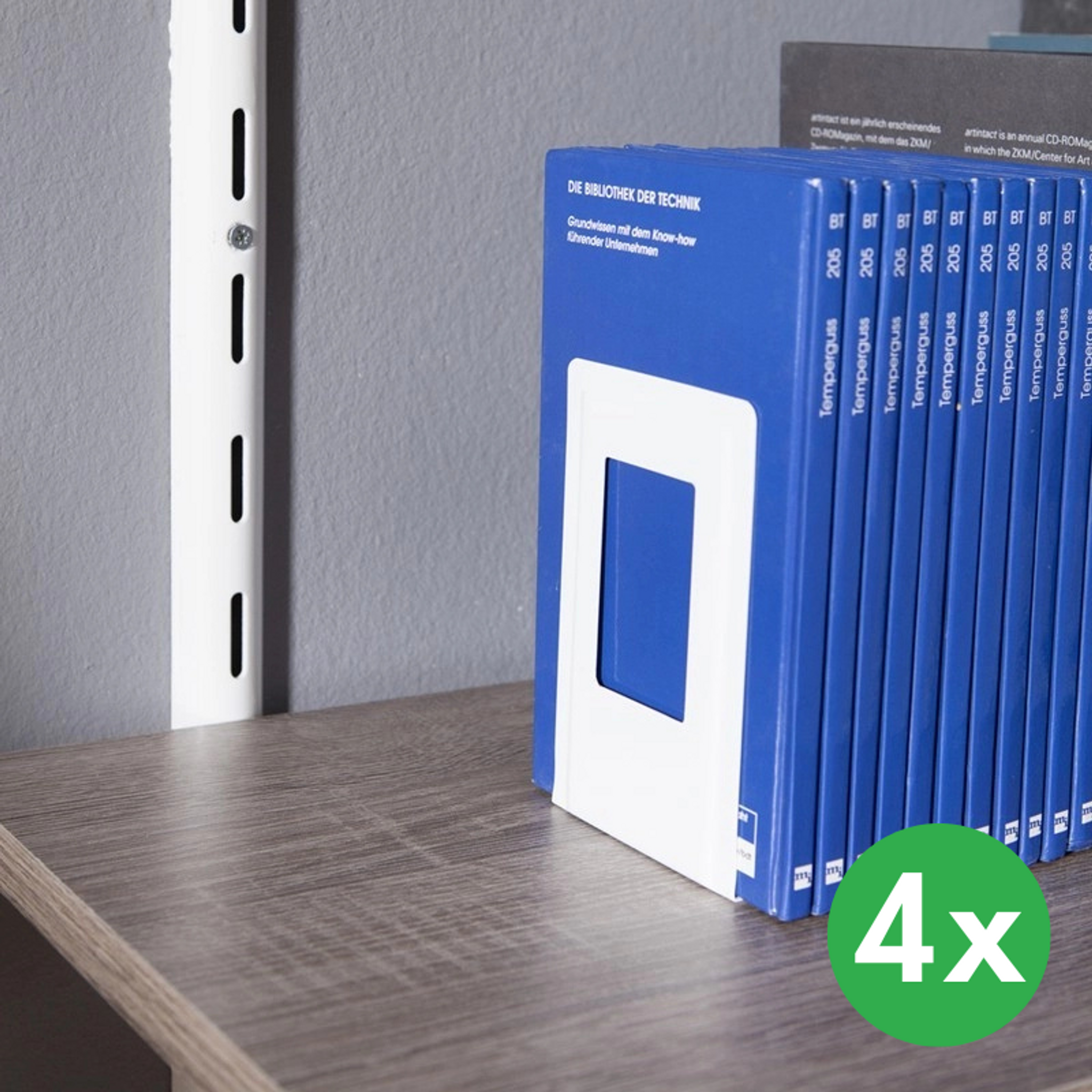 Regalteiler Metall, Packung 4 Stk., weiß