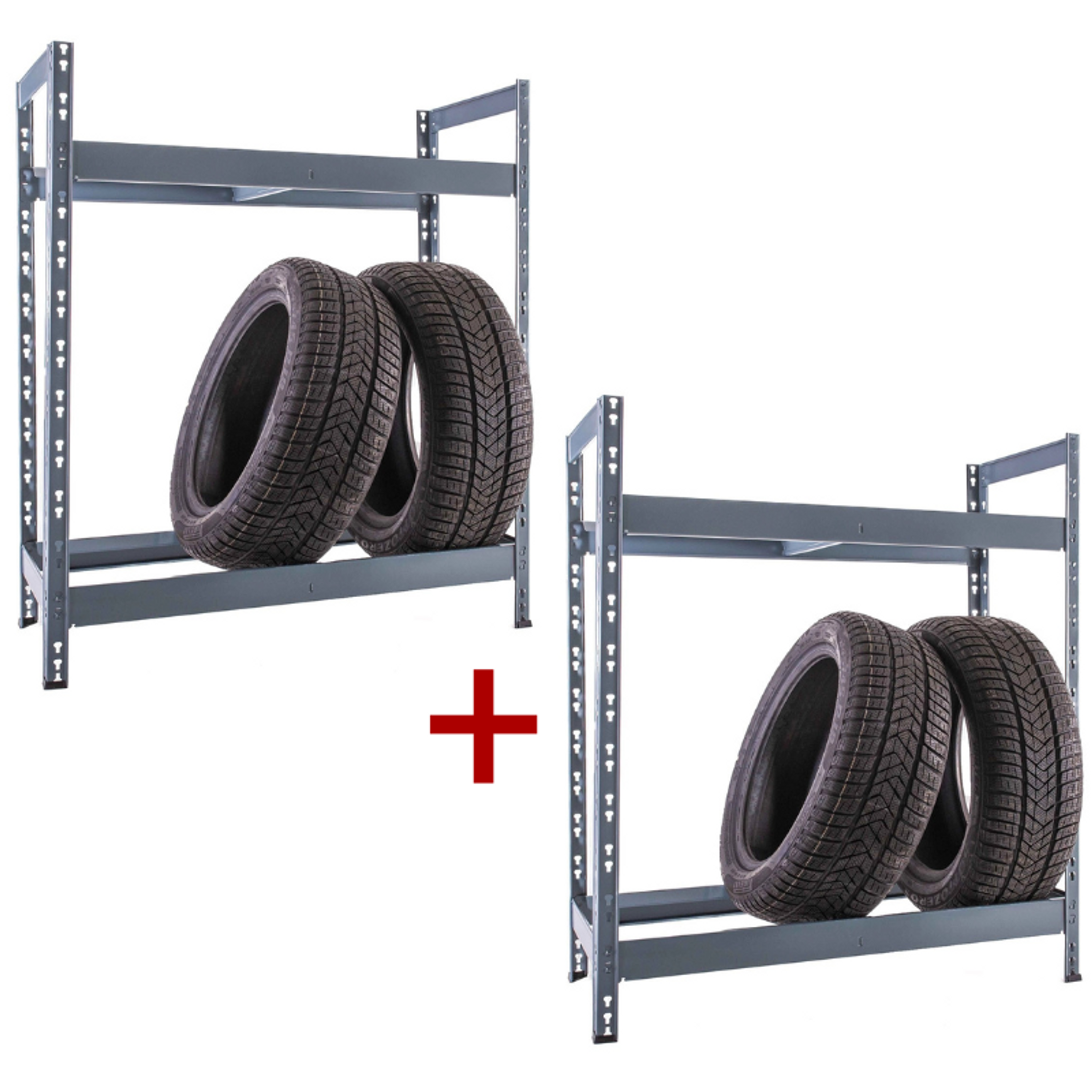 Reifenträger 1+1 GRATIS, 1050x1100x350 mm, 2 Etagen, RAL 7031