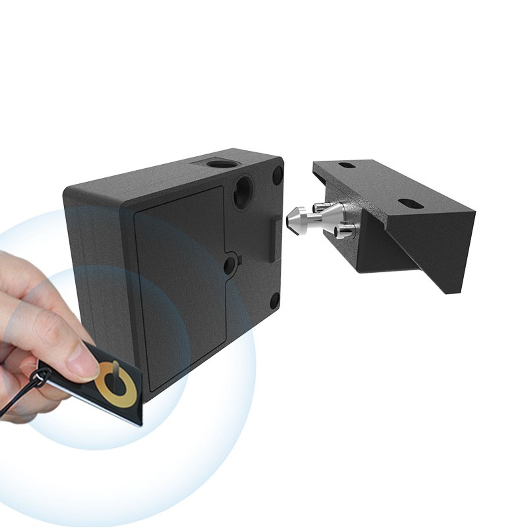RFID-Schloss mit NFC F019, für verdeckten Einbau, schwarz