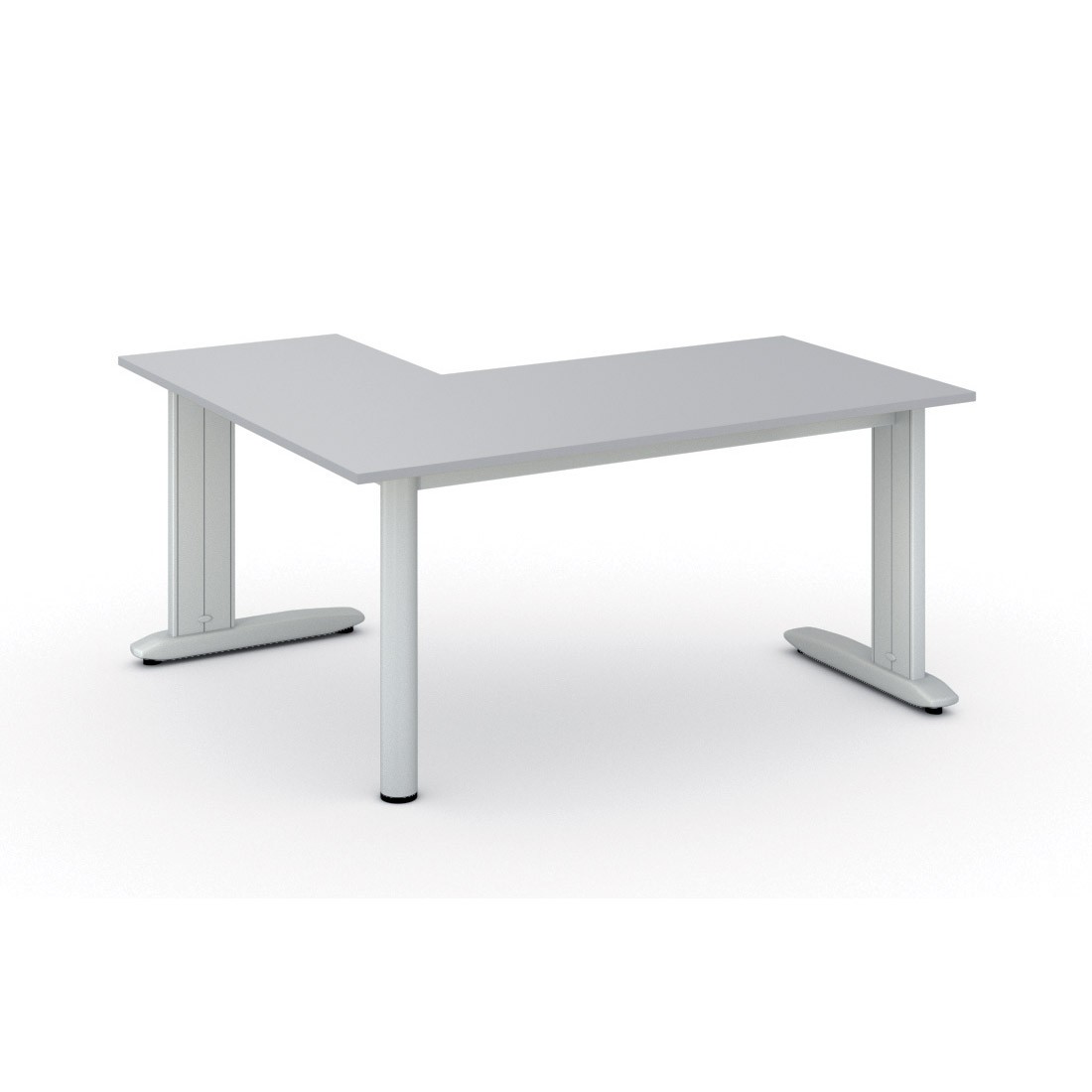 Fotografia produktu: Rohový kancelársky písací stôl PRIMO FLEXIBLE, 160x140 cm, sivá