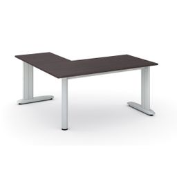 Rohový kancelársky písací stôl PRIMO FLEXIBLE, 160x160 cm, wenge