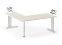 Rohový kancelársky písací stôl PRIMO FLEXIBLE 1800 x 1400 mm, breza