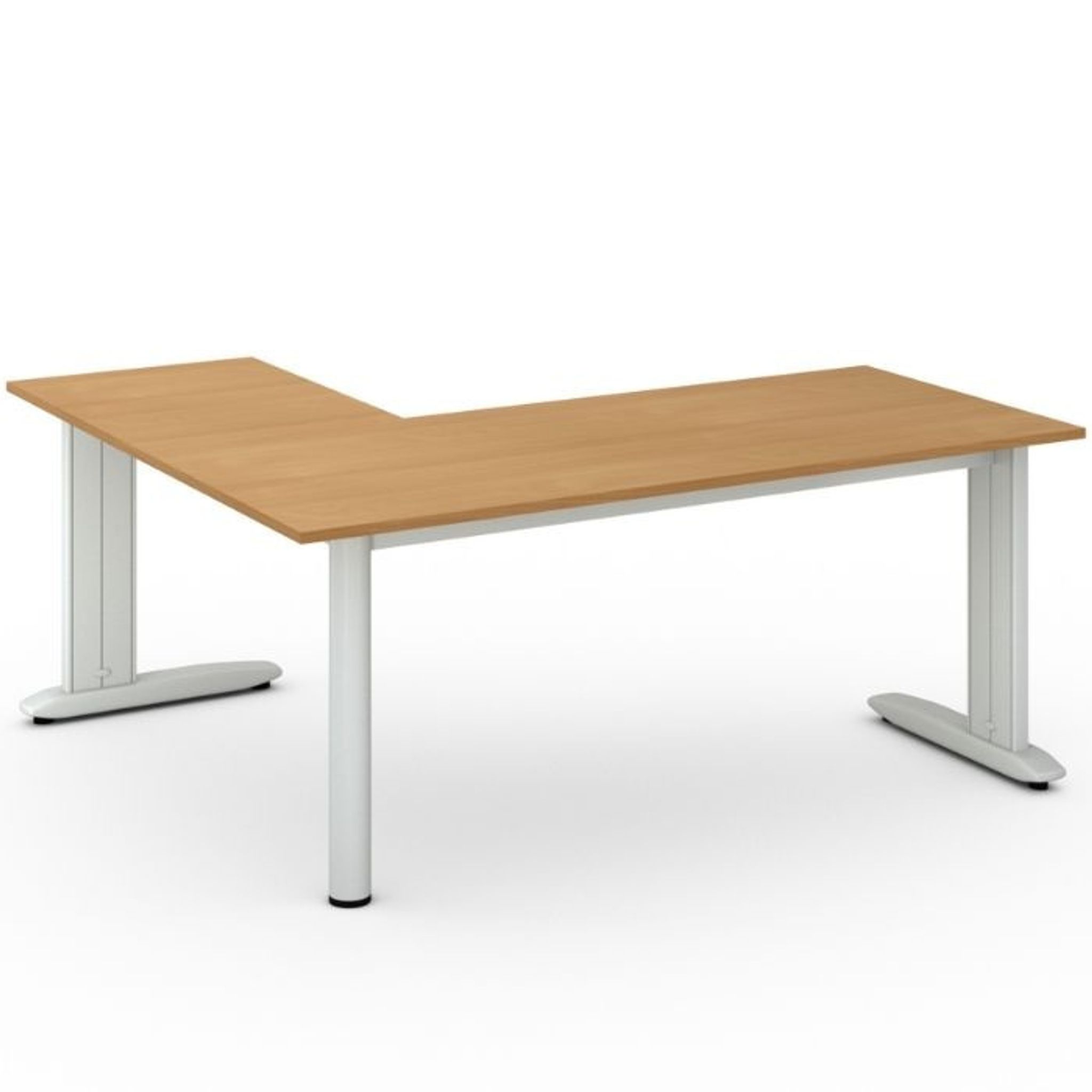 Rohový kancelársky písací stôl PRIMO FLEXIBLE 1800 x 1600 mm, buk